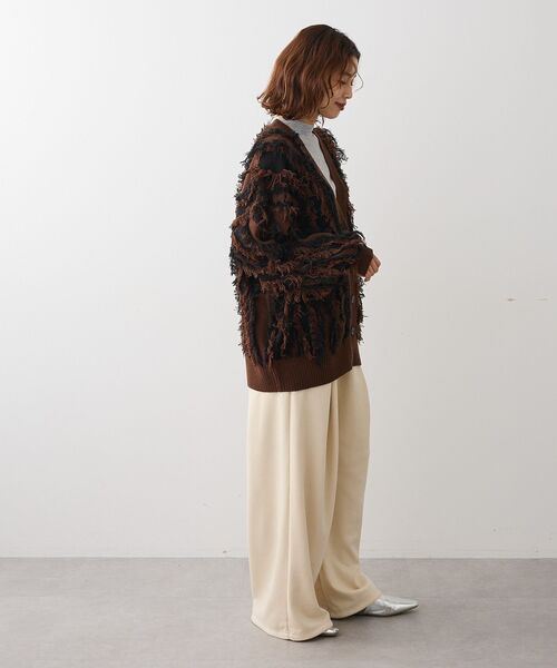 ELENCARE DUE(エレンカーレデュエ)の「・ELENCARE DUE フリンジジャカードカーディガン(カーディガン/ボレロ・レディース・ブラウン/グレー/ベージュ・FREE)」の6枚目の写真