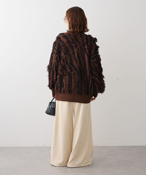 ELENCARE DUE(エレンカーレデュエ)の「・ELENCARE DUE フリンジジャカードカーディガン(カーディガン/ボレロ・レディース・ブラウン/グレー/ベージュ・FREE)」の7枚目の写真