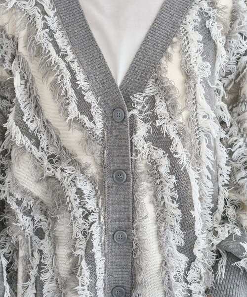 ELENCARE DUE(エレンカーレデュエ)の「・ELENCARE DUE フリンジジャカードカーディガン(カーディガン/ボレロ・レディース・ブラウン/グレー/ベージュ・FREE)」の22枚目の写真