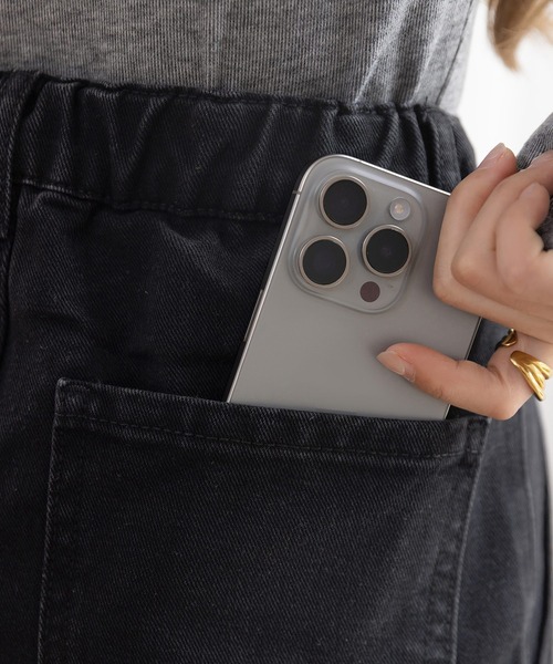 DAY CLOSET（デイ クローゼット）の「【ゆるっと可愛い小粒ハート刺繍】ハイウエスト デニム パンツ レディース（デニムパンツ・レディース・ネイビー/ブラック・S/M/L）」の20枚目の写真