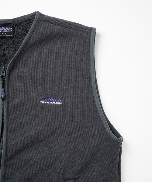 THOUSAND MILE(サウザンドマイル)の「THOUSAND MILE/サウザンドマイル KNIT FREECE ZIP VEST ダブルジップ ニットベスト(ベスト・メンズ・サンドベージュ/チャコール/ブラック・XS/L/M/XL)」の8枚目の写真