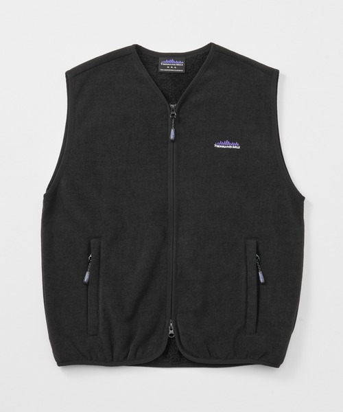 THOUSAND MILE(サウザンドマイル)の「THOUSAND MILE/サウザンドマイル KNIT FREECE ZIP VEST ダブルジップ ニットベスト(ベスト・メンズ・サンドベージュ/チャコール/ブラック・XS/L/M/XL)」の4枚目の写真