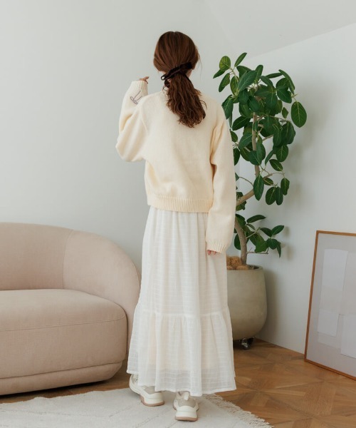 flower(フラワー)の「ファニーグラフィティニット(カーディガン/ボレロ・レディース・グレー・FREE)」の6枚目の写真