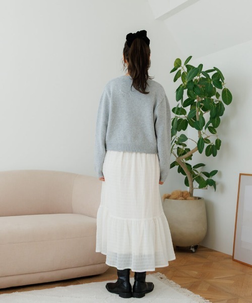 flower(フラワー)の「ファニーグラフィティニット(カーディガン/ボレロ・レディース・グレー・FREE)」の14枚目の写真