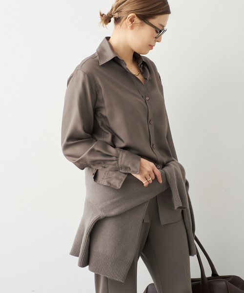 Deuxieme Classe（ドゥーズィエムクラス）の「Silk Looker シャツ（シャツ/ブラウス・レディース・モカ/キャメル・FREE）」の7枚目の写真