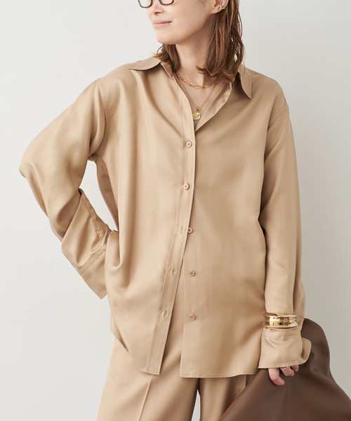 Deuxieme Classe（ドゥーズィエムクラス）の「Silk Looker シャツ（シャツ/ブラウス・レディース・モカ/キャメル・FREE）」の10枚目の写真