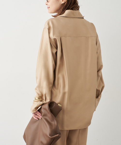 Deuxieme Classe（ドゥーズィエムクラス）の「Silk Looker シャツ（シャツ/ブラウス・レディース・モカ/キャメル・FREE）」の12枚目の写真