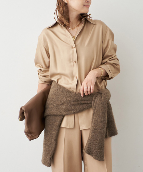Deuxieme Classe（ドゥーズィエムクラス）の「Silk Looker シャツ（シャツ/ブラウス・レディース・モカ/キャメル・FREE）」の13枚目の写真