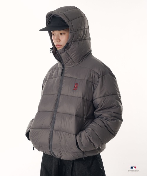 Perushu（ペルーシュ）の「Perushu × MLB 中綿フードブルゾン（ブルゾン・メンズ・チャコールグレー/ブラック/ブラウン・SMALL/MEDIUM/LARGE）」の21枚目の写真
