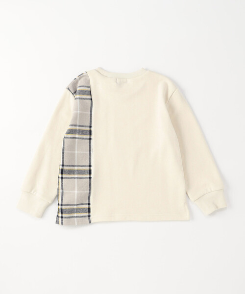 COMME CA ISM（コムサイズム）の「チェック 切り替え トレーナー（スウェット・キッズ・ベージュ系/ネイビー系・100cm/110cm/120cm/130cm/140cm/150cm）」の6枚目の写真