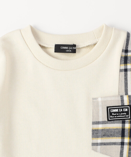 COMME CA ISM（コムサイズム）の「チェック 切り替え トレーナー（スウェット・キッズ・ベージュ系/ネイビー系・100cm/110cm/120cm/130cm/140cm/150cm）」の7枚目の写真
