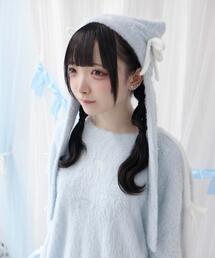Whinny(ホワイニー)のWhinny/【2025秋冬新作♪】もちもちねこパンチ帽(ニットキャップ/ビーニー)