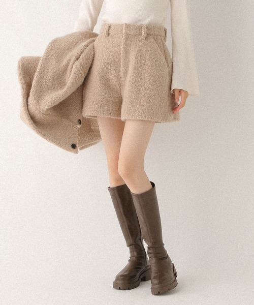 Heather(ヘザー)の「ボアシャギータイトショートパンツ 611462(その他パンツ・レディース・グレー/ベージュ・FREE)」の2枚目の写真