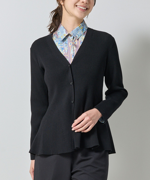 NARACAMICIE(ナラカミーチェ)の「【NARACAMICIE】フレアペプラムカーディガン(カーディガン/ボレロ・レディース・ブラウン/ブラック・M)」の2枚目の写真