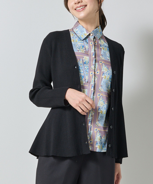 NARACAMICIE(ナラカミーチェ)の「【NARACAMICIE】フレアペプラムカーディガン(カーディガン/ボレロ・レディース・ブラウン/ブラック・M)」の3枚目の写真