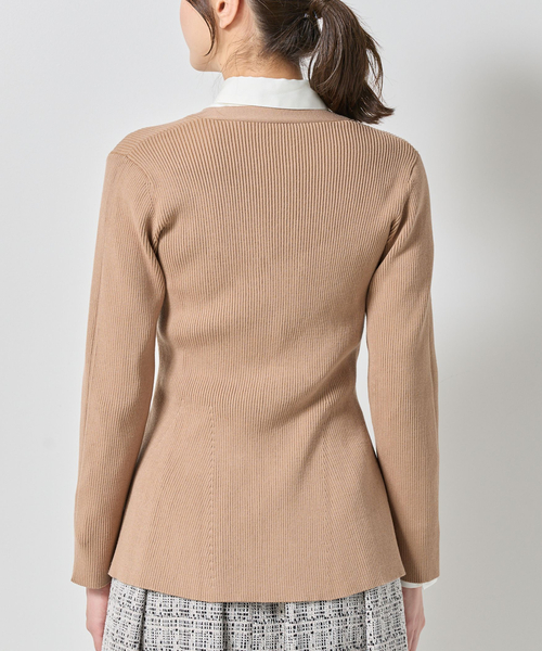 NARACAMICIE(ナラカミーチェ)の「【NARACAMICIE】フレアペプラムカーディガン(カーディガン/ボレロ・レディース・ブラウン/ブラック・M)」の9枚目の写真