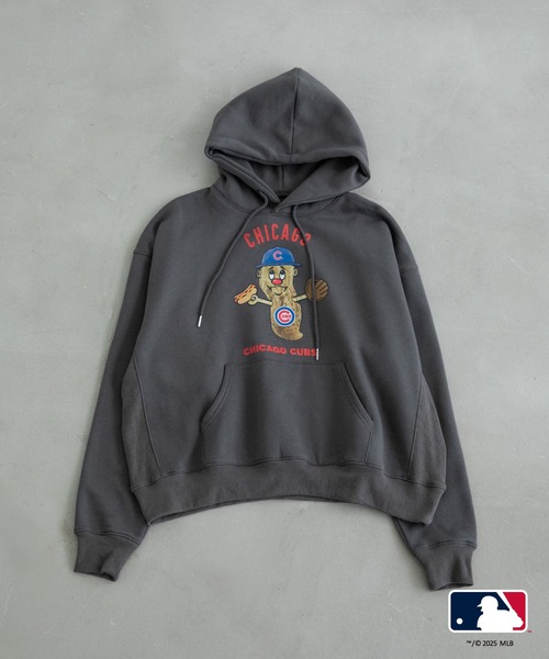WCJ（ダブルシージェイ）の「MLB HOODIE（パーカー・レディース・ブルー/オレンジ/ネイビー/ブラック/チャコール/グレー/ライトブルー/ホワイト・FREE/XX-LARGE）」の4枚目の写真
