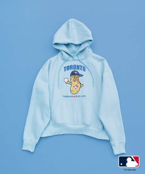 WCJ（ダブルシージェイ）の「MLB HOODIE（パーカー・レディース・ブルー/オレンジ/ネイビー/ブラック/チャコール/グレー/ライトブルー/ホワイト・FREE/XX-LARGE）」の5枚目の写真