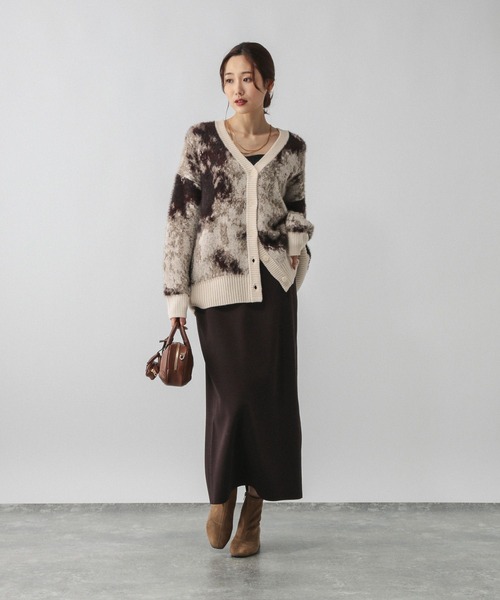 GLOBAL WORK（グローバルワーク）の「柄シャギーカーディガン＊スカートセット/580928（ワンピース・レディース・キャメル/ライトグレー・LARGE/MEDIUM）」の5枚目の写真