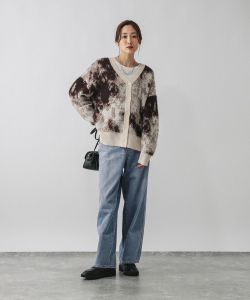 GLOBAL WORK（グローバルワーク）の「柄シャギーカーディガン＊スカートセット/580928（ワンピース・レディース・キャメル/ライトグレー・LARGE/MEDIUM）」の7枚目の写真