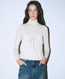 SUEDE BUSTIER STRING TOP_CREAM BEIGE