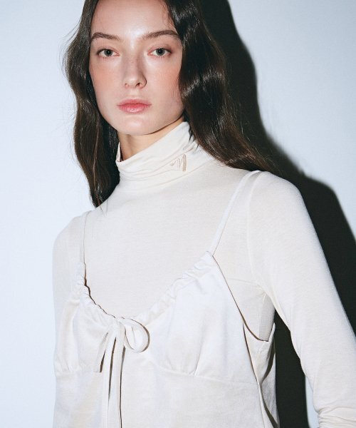 NICK&NICOLE（ニックアンドニコール）の「SUEDE BUSTIER STRING TOP_CREAM BEIGE（Tシャツ/カットソー・レディース・その他・FREE）」の2枚目の写真
