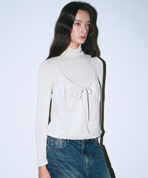 NICK&NICOLE（ニックアンドニコール）の「SUEDE BUSTIER STRING TOP_CREAM BEIGE（Tシャツ/カットソー・レディース・その他・FREE）」の3枚目の写真
