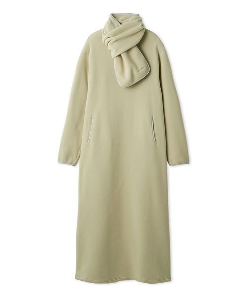 emmi（エミ）の「【セットアイテム】eco ストール付きフリースワンピース（ワンピース・レディース・ミント/ネイビー/ブルー・0/1）」の4枚目の写真