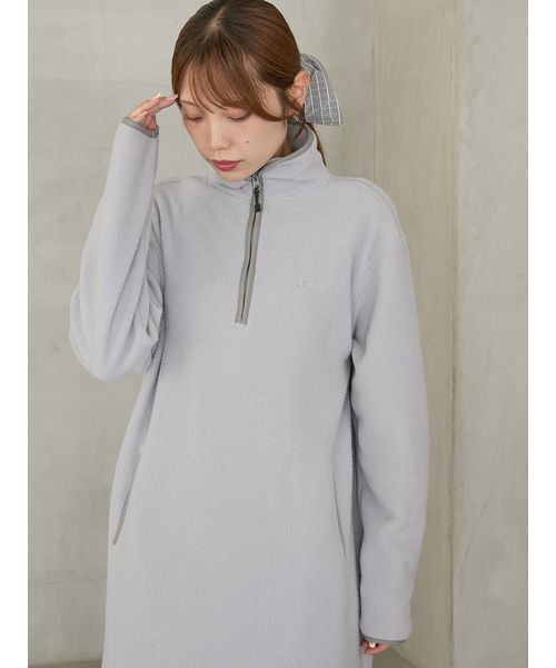 emmi（エミ）の「【セットアイテム】eco ストール付きフリースワンピース（ワンピース・レディース・ミント/ネイビー/ブルー・0/1）」の16枚目の写真