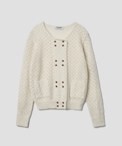 TTUDEMENT(トュードメント)の「ALPACA EYELET CARDIGAN CREAM(カーディガン/ボレロ・レディース・その他・FREE)」の3枚目の写真