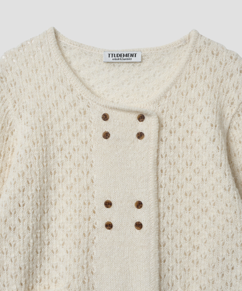 TTUDEMENT(トュードメント)の「ALPACA EYELET CARDIGAN CREAM(カーディガン/ボレロ・レディース・その他・FREE)」の5枚目の写真