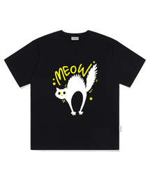 ESCAPEFROM（エスケープフロム）の「ESCF MEOW Print Overfit Short Sleeve T-Shirt Black（Tシャツ/カットソー・メンズ）」