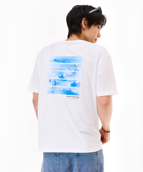CHASECULT(チェイスカルト)の「男性クールバックポイントグラフィック半袖Tシャツ-ホワイト(Tシャツ/カットソー・メンズ・ホワイト・95/105/100/110)」の3枚目の写真