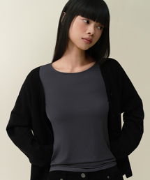 MUSINSA STANDARD WOMAN（ムシンサスタンダードウーマン）の「[ヒットスタンダード] ウィメンズ クルーネック Tシャツ_インナーウェア [ダークグレー]（インナーウェア/肌着・レディース）」