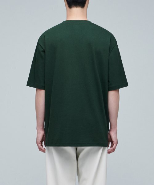MUSINSA STANDARD（ムシンサスタンダード）の「リラックスフィットクルーネックTシャツ2 [ディープグリーン]（Tシャツ/カットソー・メンズ・その他・XX-LARGE/XXX-LARGE/SMALL/MEDIUM/LARGE/X-LARGE）」の3枚目の写真