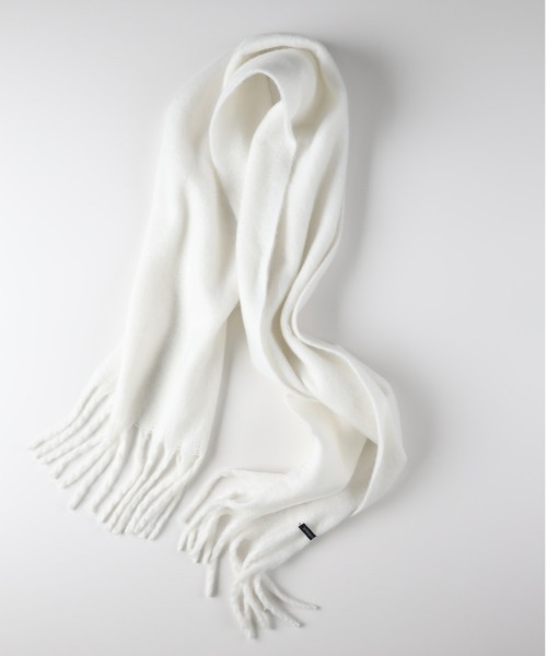 Right-on(ライトオン)の「【HONEYSUCKLE ROSE】太フリンジ ストール (ボリューム感/柔らか素材/軽量/シンプル無地/保温性/多用途/オールシーズン)(ストール/ショール・レディース・ホワイト/ブルー・ONE SIZE)」の1枚目の写真