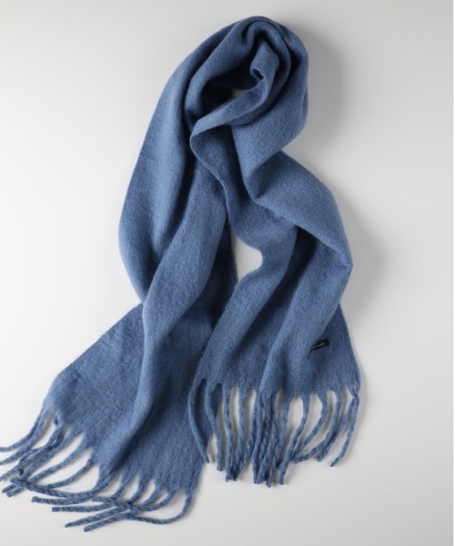 Right-on(ライトオン)の「【HONEYSUCKLE ROSE】太フリンジ ストール (ボリューム感/柔らか素材/軽量/シンプル無地/保温性/多用途/オールシーズン)(ストール/ショール・レディース・ホワイト/ブルー・ONE SIZE)」の2枚目の写真