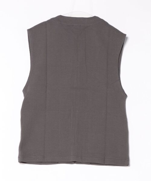 FIL DE FER（フィルデフェール）の「コットングリッド　ロングベスト（ベスト・レディース・チャコールグレー・FREE）」の9枚目の写真