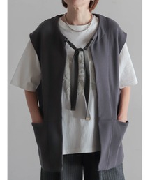 FIL DE FER | コットングリッド　ロングベスト(ベスト)