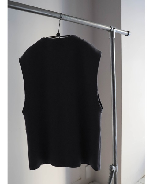 FIL DE FER（フィルデフェール）の「コットングリッド　ロングベスト（ベスト・レディース・チャコールグレー・FREE）」の7枚目の写真