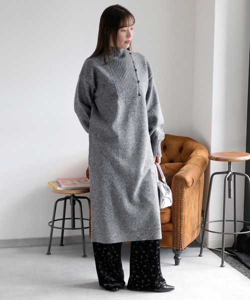 cepo（セポ）の「ネップハイネックニットワンピース（ワンピース・レディース・グレー/ブラウン/ベージュ・M）」の2枚目の写真