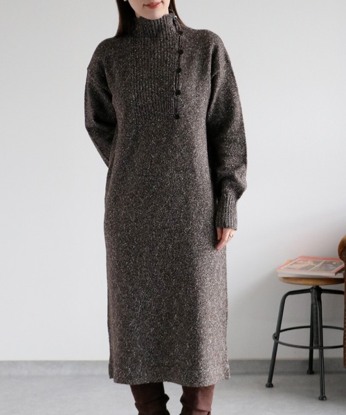 cepo（セポ）の「ネップハイネックニットワンピース（ワンピース・レディース・グレー/ブラウン/ベージュ・M）」の12枚目の写真