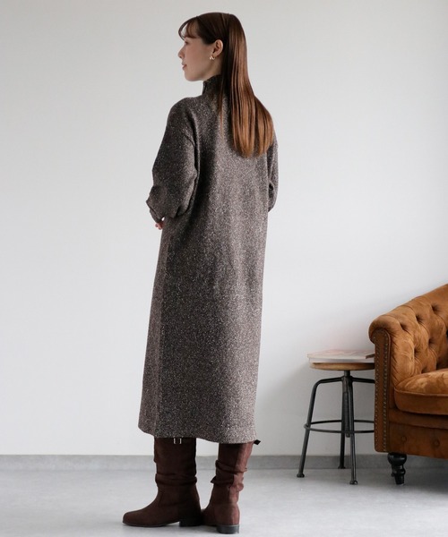 cepo（セポ）の「ネップハイネックニットワンピース（ワンピース・レディース・グレー/ブラウン/ベージュ・M）」の7枚目の写真