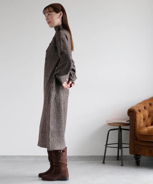 cepo（セポ）の「ネップハイネックニットワンピース（ワンピース・レディース・グレー/ブラウン/ベージュ・M）」の6枚目の写真
