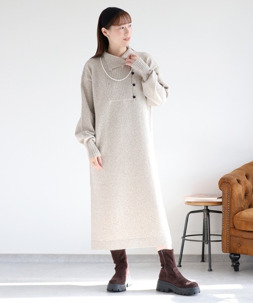 cepo(セポ)の「ネップハイネックニットワンピース(ワンピース・レディース・グレー/ブラウン/ベージュ・M)」の21枚目の写真