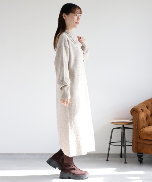 cepo（セポ）の「ネップハイネックニットワンピース（ワンピース・レディース・グレー/ブラウン/ベージュ・M）」の19枚目の写真