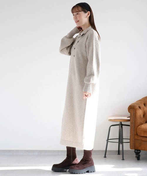cepo（セポ）の「ネップハイネックニットワンピース（ワンピース・レディース・グレー/ブラウン/ベージュ・M）」の22枚目の写真