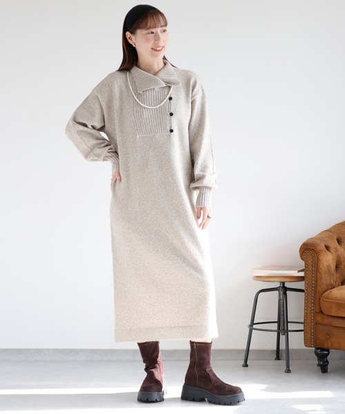 cepo(セポ)の「ネップハイネックニットワンピース(ワンピース・レディース・グレー/ブラウン/ベージュ・M)」の20枚目の写真
