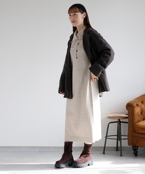 cepo(セポ)の「ネップハイネックニットワンピース(ワンピース・レディース・グレー/ブラウン/ベージュ・M)」の22枚目の写真