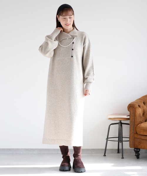 cepo（セポ）の「ネップハイネックニットワンピース（ワンピース・レディース・グレー/ブラウン/ベージュ・M）」の18枚目の写真